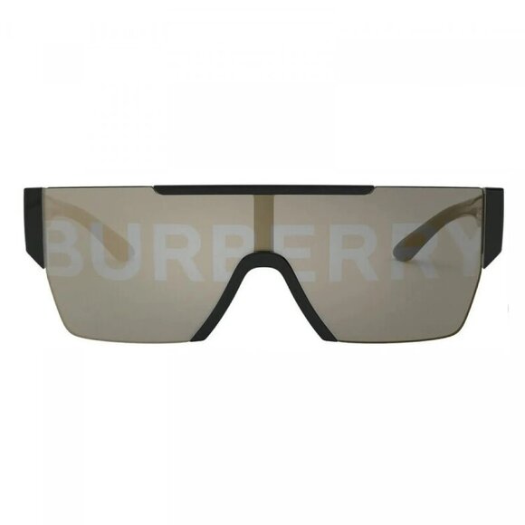 NWT BURBERRY SUNGLASSES BLACK GOLD SHIELD MEN EYEWEAR BURBERRY - Picture 2 of 3